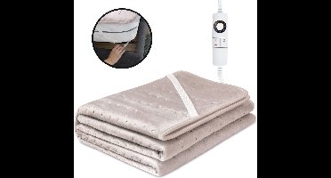 STAUS&BACH Elektrische onderdeken 160x140cm - Warmtedeken met 6 warmtestanden en timer - Wasbaar deken - Champagne roze - CozySnug