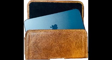 HEM (Rund) Leer Broekriem Hoesje – Geschikt voor iPhone 16 – Country Bruin Broekriem Telefoonhoesje