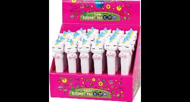 Centrum unicorn squishy balpen set - 24 stuks - kleurrijk schrijfplezier.