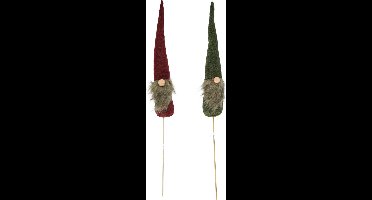 Decoratie kabouter op stok 95 cm 2 assorti set 24 stuks