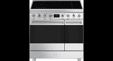 SMEG C92IMX2 – Inductie Fornuis met 5 Zones en Dubbele Oven - 90 cm Vrijstaand – RVS