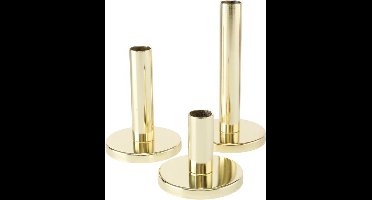 Boltze - Kaarsenhouders - Set/3 - Kandelaars - Glazend - Goud - Metaal - 8,12,16cm hoog