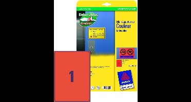 Verwijderbare etiketten A4 199,6x289,1mm rood 20 stuks