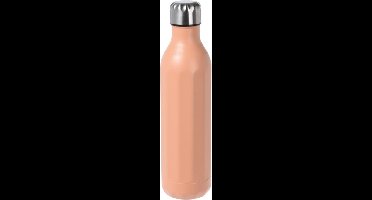 RVS thermosfles / isoleerfles voor onderweg 500 ml pastel oranje - Thermoflessen
