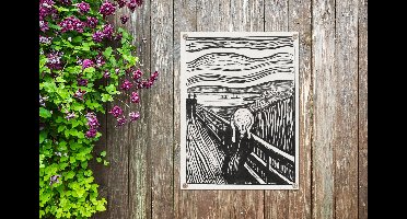 Tuin decoratie The scream - schilderij van Edvard Munch - 30x40 cm - Tuindoek