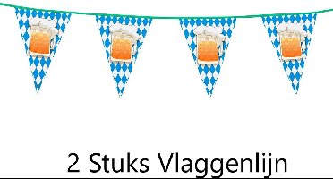 2 stuks Vlaggenlijn Oktoberfest , Bier party , 12 meter, Apres ski, Oktoberfest, verjaardag, Themafeest, Verjaardag