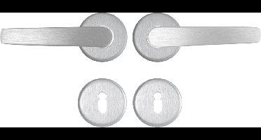 AXA Binnendeurbeslag set (Curve Klik) Aluminium geslepen: Kruk (model Curve) op rozet met sleutelgat