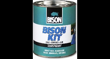 Bison Kit® transparant blik 750 ml, glashelder, sterke, universele contactlijm, vochtbestendig, vorstbestendig, -40°C tot +70°C, eenvoudig in gebruik