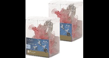 2x stuks lichtsnoeren met 8 Kolibrie vogeltjes/vogels 140 cm op batterijen