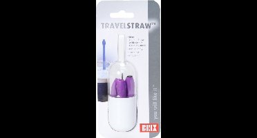 TravelStraw opvouwbaar siliconen rietje blauw