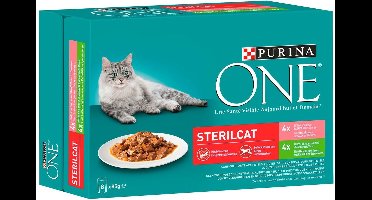 Purina ONE Kattenvoer Nat Adult Sterilcat Kalkoen & Zalm - 8 x 85 gr