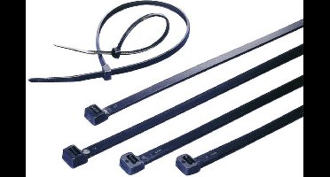 TRU COMPONENTS 1592812 TC-CVR200AW203 Kabelbinder 200 mm 3.60 mm Zwart UV-stabiel 100 stuk(s)