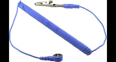 TRU COMPONENTS SpKL-10-183-SK ESD-aardingskabel 1.83 m Drukknop 10 mm, Krokodilklem