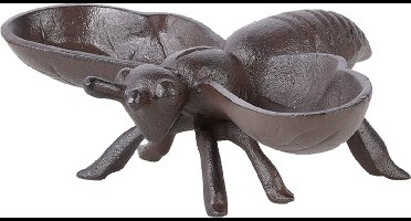 Klein gietijzeren vogelschaaltje in de vorm van een Bij donkerbruin van Esschert Design