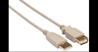 USB verlengkabel - Usb 2.0 A- Mannelijke Stekker Naar Usb 2.0 A-Vrouwelijke Stekker - Zwart - 1.8 M - Verguld