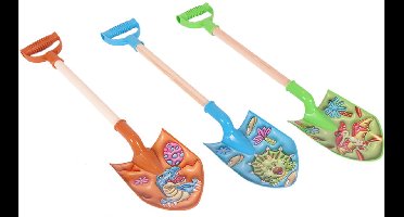 PIA Soft Toys-Set van 3 - 3D dinosaurus schep 3 ass. met hout (Pterodactylus/Triceratops/T-rex) - Blauw/Groen/Oranje - 75 cm x 15 cm x 6 cm