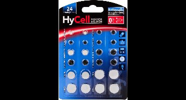 Knoopcellen assortiment alkaline en lithium 24-delig