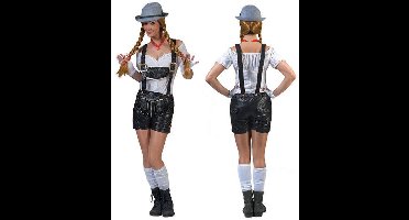 Tiroolse lederhose dames lederlook zwart - Maat 44/46