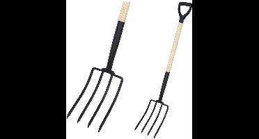 Pro Garden Hooivork met Houten Steel 115 cm Zwart/Hout