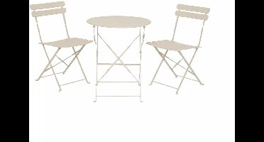 Decoris - Bistroset off-white staal