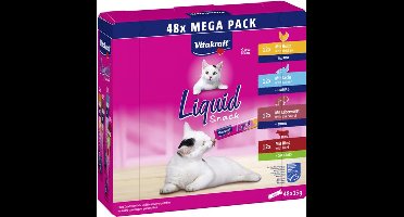 Vitakraft Liquid Snack Big Pack á 48st + Gratis Schuurman Katten Snack
