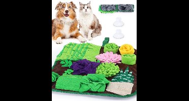 Snuffelmat voor honden en katten - 42x42 cm - Verrijkingsspeelgoed voor honden - Puzzelmat voor honden om het eten te vertragen - Zoekmat voor konijnen en varkens - Groen