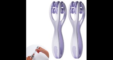 2-Stuks-Paars-Dubbele-Roller-Vinger-Massager-Handmatige-Hand-Massage-Roller-voor-Artritis-Pijnverlichting-Acupressuur-Tool-voor-Vingers-Duim-Palm-Voet-Cadeau-voor-Vrouwen