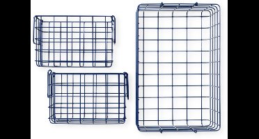 Mustard - Baskets - Manden - Set van 3 - Navy