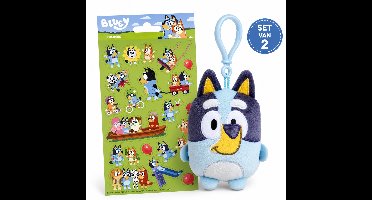 Bluey Bag Clip (Bluey) + Stickers – Cadeaupakket – Sleutelhanger Cadeau