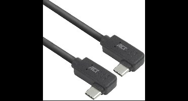 ACT USB 3.0 10Gbps 60W USB Type-C (haaks links/rechts) naar USB Type-C (haaks links/rechts) kabel, 0.5 meter AC7486