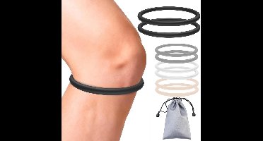 2 stuks patellabanden voor verlichting van kniepijn, siliconen patellapeesbrace voor basketbal, hardlopen, springersknie, tennis, tendinitis, voetbal en wandelen, dames en heren, inclusief opbergtas (zwart)