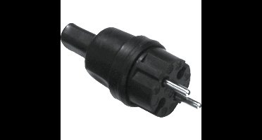 Bachmann 740.002 CEE 7/17 stekker Rubber, Silicone 250 V Zwart IP44