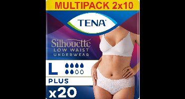 TENA Silhouette Plus - low waist incontinentiebroekjes - White - L - 20 stuks