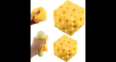 2 stuks Grote en klein kaasvormige squishy - knijpspeeltje - 10 cm en 5 cm - Zintuiglijk fidget-speeltje voor kinderen en volwassenen -Stressbal die langzaam terugveert voor stressverlichting - Leuk feestcadeau