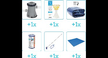Zwembad Accessoirepakket voor Bestway Fast Set Opblaasbaar zwembad - 305x76 cm - Rond - Bestway - 57266 - 6-delig