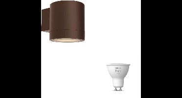 Philips Hue Fylx Wandlamp voor Buiten Down (Bruin) - Buitenlamp - GU10 - Warmwit Licht - Hue White