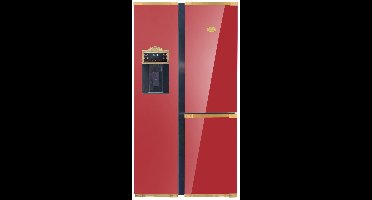 Retro- koelkast- Side-by-side KAISER KS 90300 AD Bio- bordeaux, No Frost 538 L 183 cm