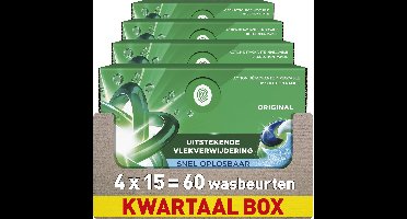 Ariel 4in1 Wasmiddel Pods Original - 4 x 15Wasbeurten