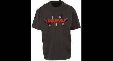 Avengers Marvel Comics Logo With Heroes Heren T-shirt - zwart - XL