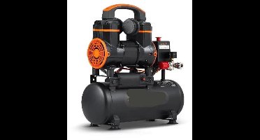 Luchtcompressor - Stille Compressor - Luchtpomp - Olievrije Draagbare Compressor - 8L - 900W - voor Huis, Banden en Hobbygebruik - Bandenpomp