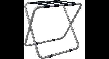 Kofferrek Roootz Stay Zilver - Zilver Staal met Zwarte Nylon banden - Inklapbaar - Compact - Budgetvriendelijk