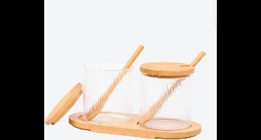 Serveerset - Bamboe - Glas - 7 Delig -