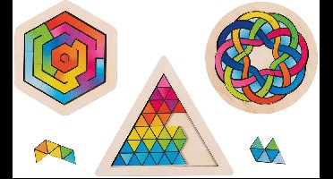 Goki Houten Breinbreker Puzzel, set van 3