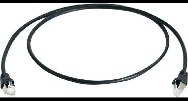 Telegärtner 100008033 RJ45 Netwerkkabel, patchkabel CAT 6A S/FTP 0.25 m Zwart Vlambestendig, Halogeenvrij, UL gecertifi