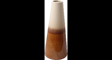 Dijk Natural Collections - Keramische vaas | Ø11.5x26cm - Bruin - Handgemaakt