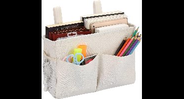 JGS ® Multifunctionele Hangende Canvas Opslagtas voor Bed en Kamer