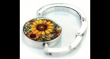 S&E Vintage Zonnebloem Tas Hanger - Vouwbare Handtas Hanger voor Tafels en Bureau's