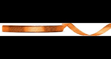 Satijn lint 6mm breed warm oranje, rol 25 meter - hobbylint - sierlint - cadeaulint - satin ribbon