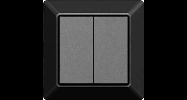 EcoDim - Draadloze Schakelaar - Smart WiFi - ED-10043 - ZigBee - 2-voudig Schakelaar - Zwart - Werkt met Philips Hue