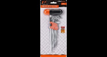 FX Tools Torx Sleutelset - 9-delig - staal - met grip en houder - schroevendraaierset